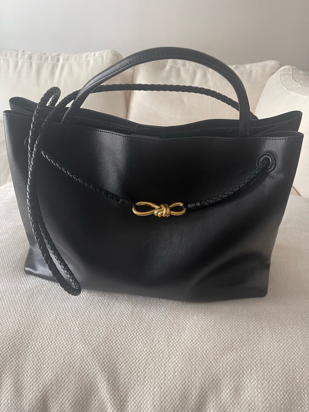 Leather Intrewoven Tote